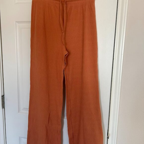 ✨ NWT Billabong | Orange Ribbed Wide-Leg Lounge Pants ✨ Large - Picture 5 of 6